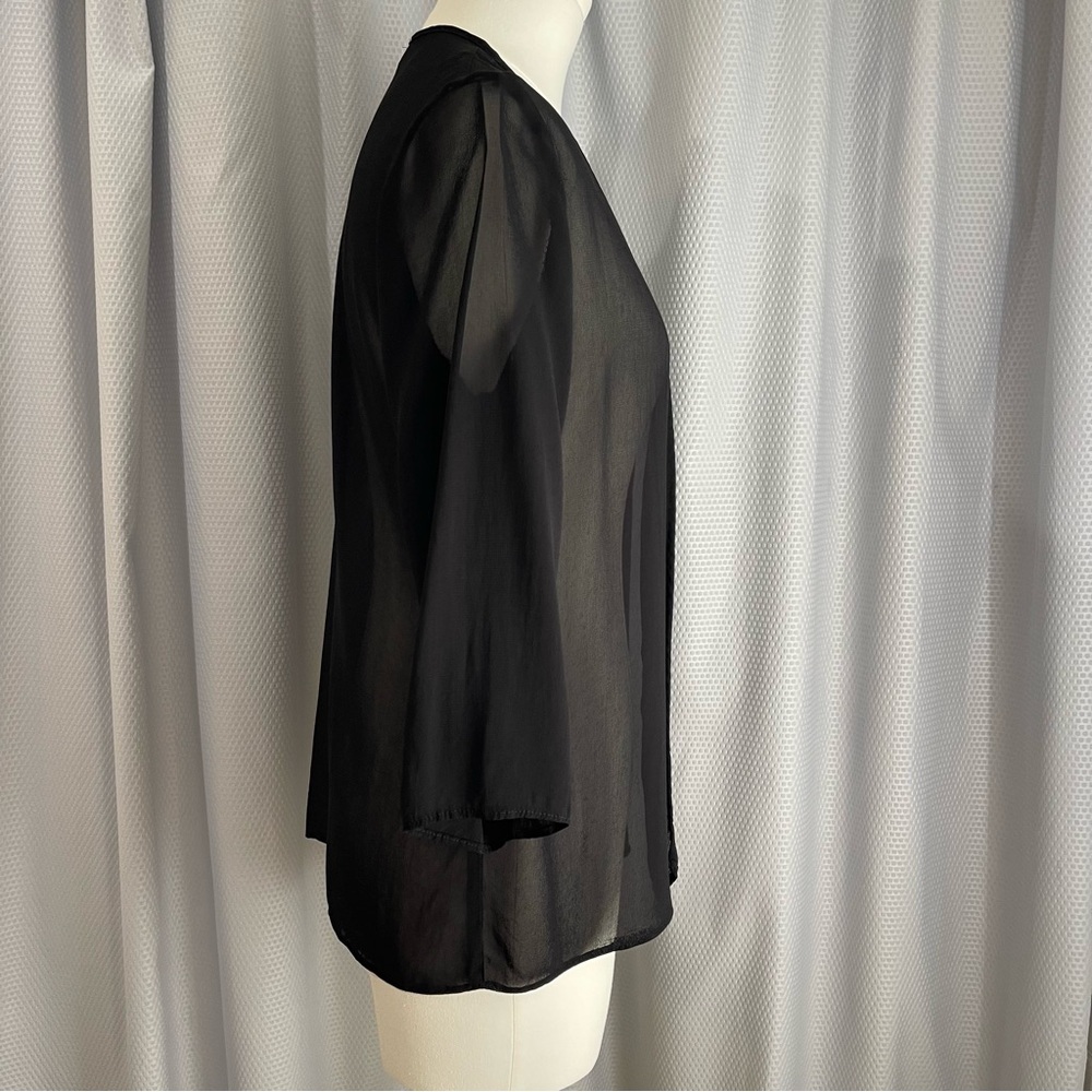Classic Black Sheer Layering Cardigan S Goth Coquette Whimsigoth Fairycore Boho - Picture 8 of 9